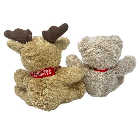 Galerie Hershey Plush Bear Moose Chocolate Promo Gift 7 Inch Red Logo Ribbon - Picture 9 of 14